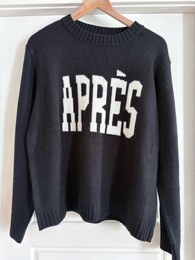 Panache Apparel-Black Sweater with White APRÈS Logo